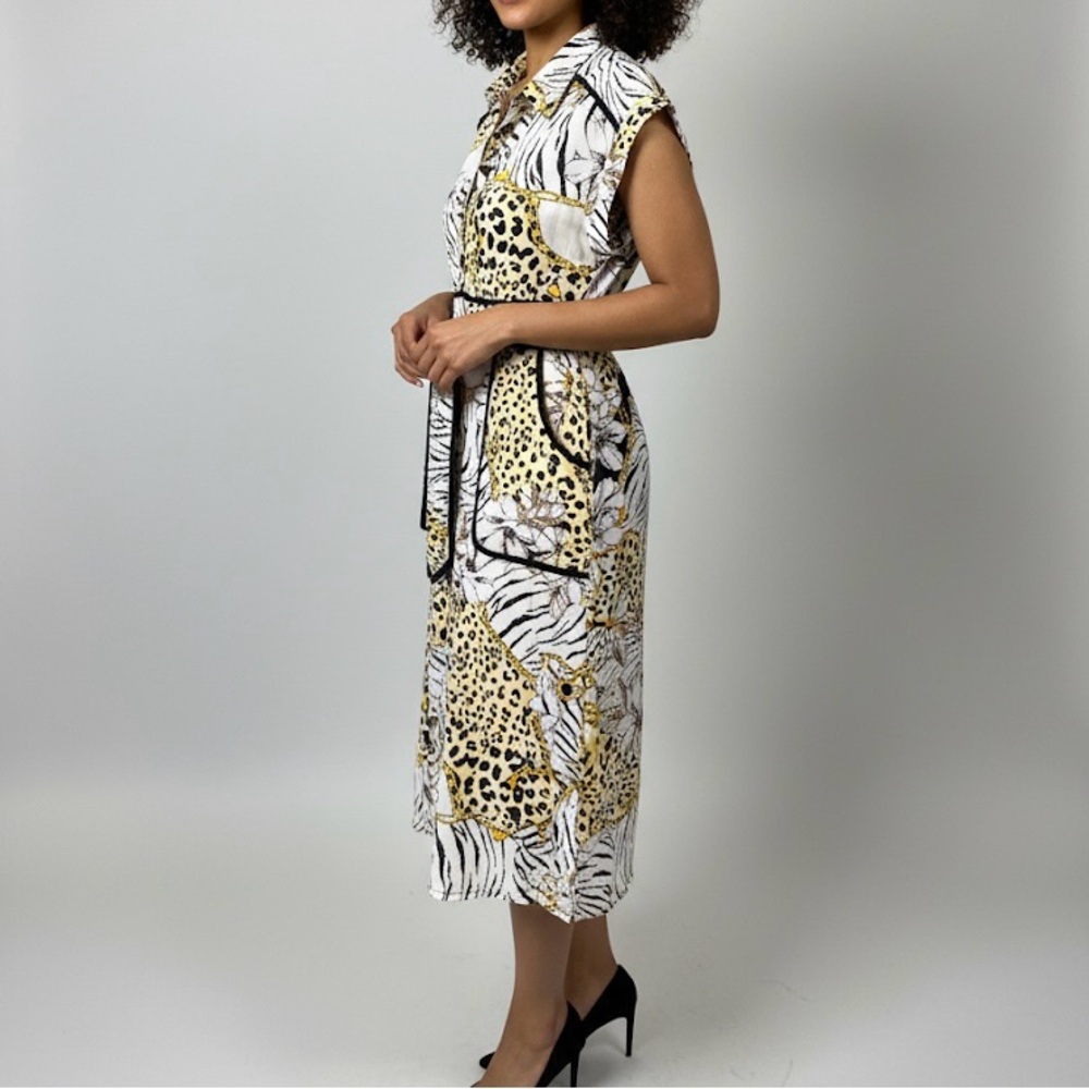 Chic Animal Print Midi Dress
